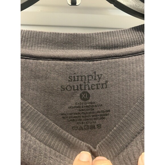 New Simply Southern Ribbed Cotton Blend Sweatshirt Size XL Fall Theme Flannel - Picture 4 of 4